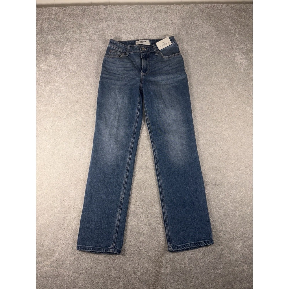 hollister high rise straight straight nwt medium wash 0 short
